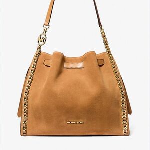 Michael Kors Mina Large Suede Chain Shoulder Bag